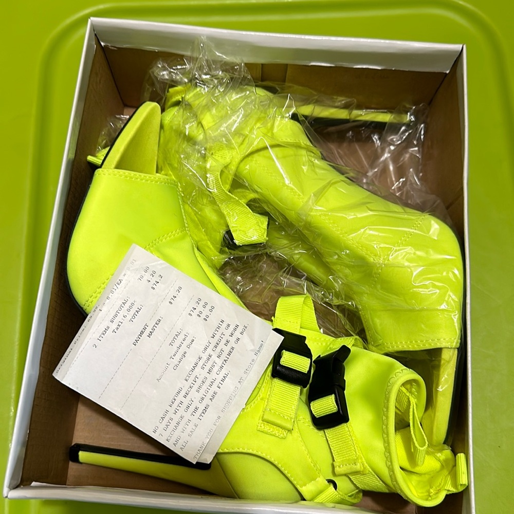 Neon lime retro styled heels